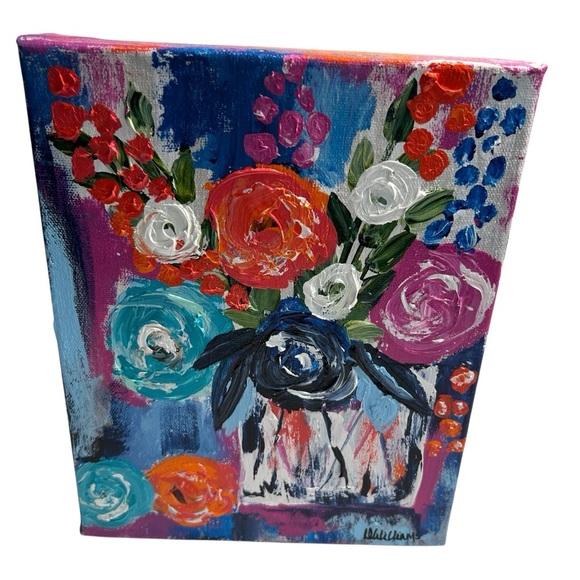 Original Artwork Abstract Blooms Impressionism 8 x 10” - Picture 7 of 15